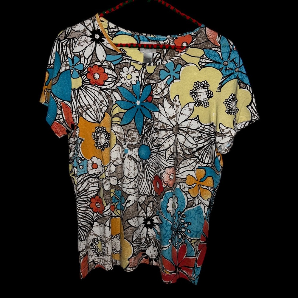 Women’s Chicos Floral Colored Shirt, Size 2